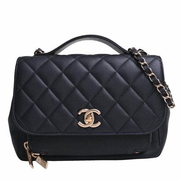 CHANEL Handbags - CHANEL Caviar Skin Matelasse Affinity Coco Mark Chain Shoulder Bag Black Women's